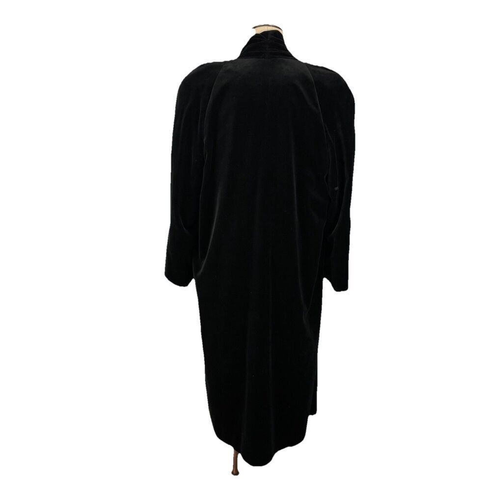 Vintage Black Velvet Long Opera Coat Dress Gothic Evening J S Collections Small - Picture 8 of 12